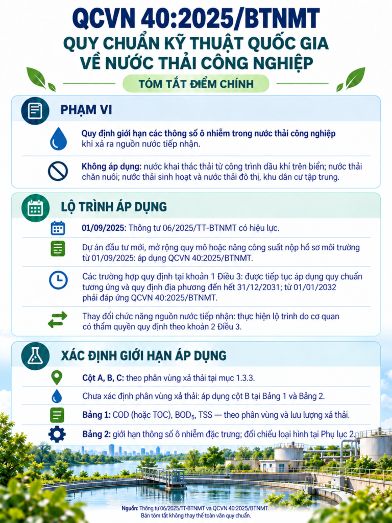QCVN 40:2025/BTNMT quy chuẩn nước thải công nghiệp